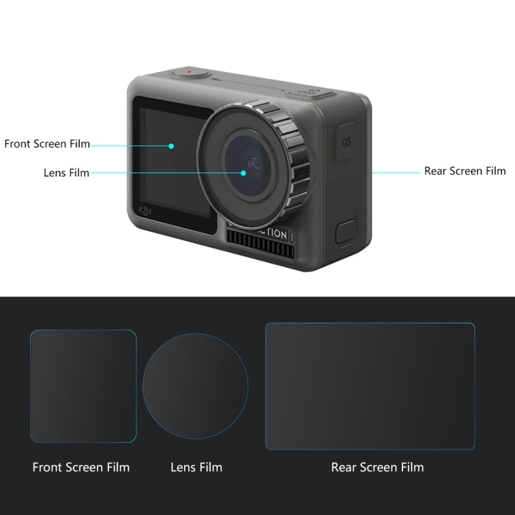 PULUZ Lens + Front and Back LCD Display 9H 2.5D Tempered Glass Film for DJI Osmo Action - HoMEdemic™ 