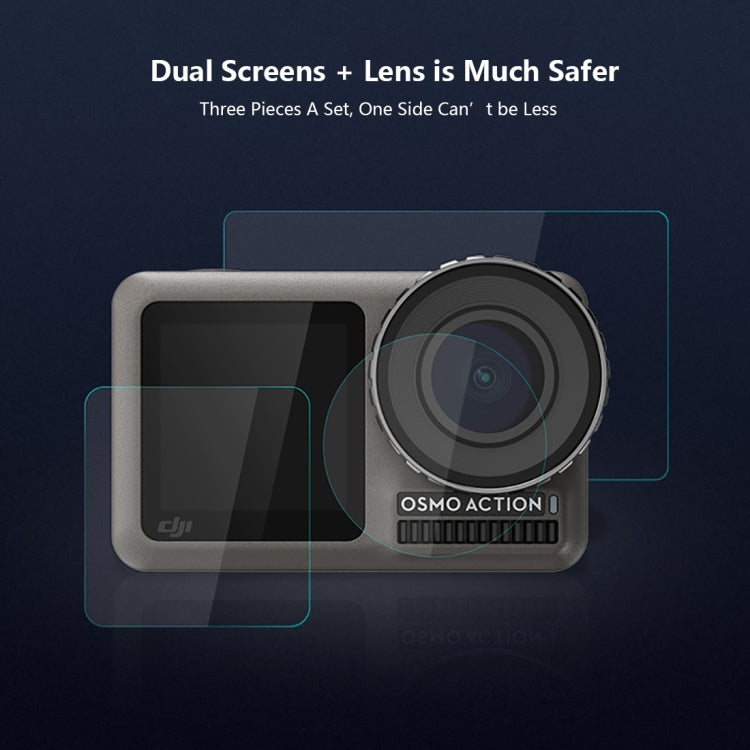 PULUZ Lens + Front and Back LCD Display 9H 2.5D Tempered Glass Film for DJI Osmo Action - HoMEdemic™ 