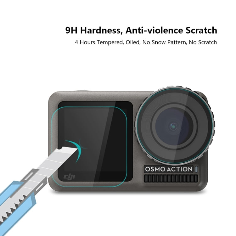 PULUZ Lens + Front and Back LCD Display 9H 2.5D Tempered Glass Film for DJI Osmo Action - HoMEdemic™ 