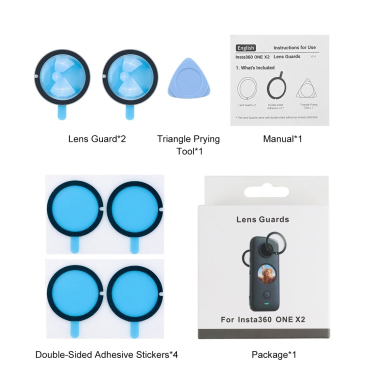 PULUZ Lens Guard PC Protective Cover for Insta360 One X2(Black) - HoMEdemic™ 