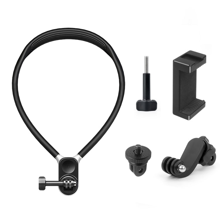PULUZ Magnetic Silicone Collar Bracket POV View Mount with Phone Clamp for GoPro Action Cameras / Phones (Black) - HoMEdemic™ 