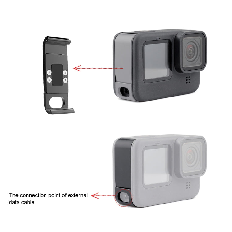 PULUZ Metal Battery Side Interface Cover for GoPro HERO13 Black /12 Black /11 Black /10 Black /9 Black(Black) - HoMEdemic™ 