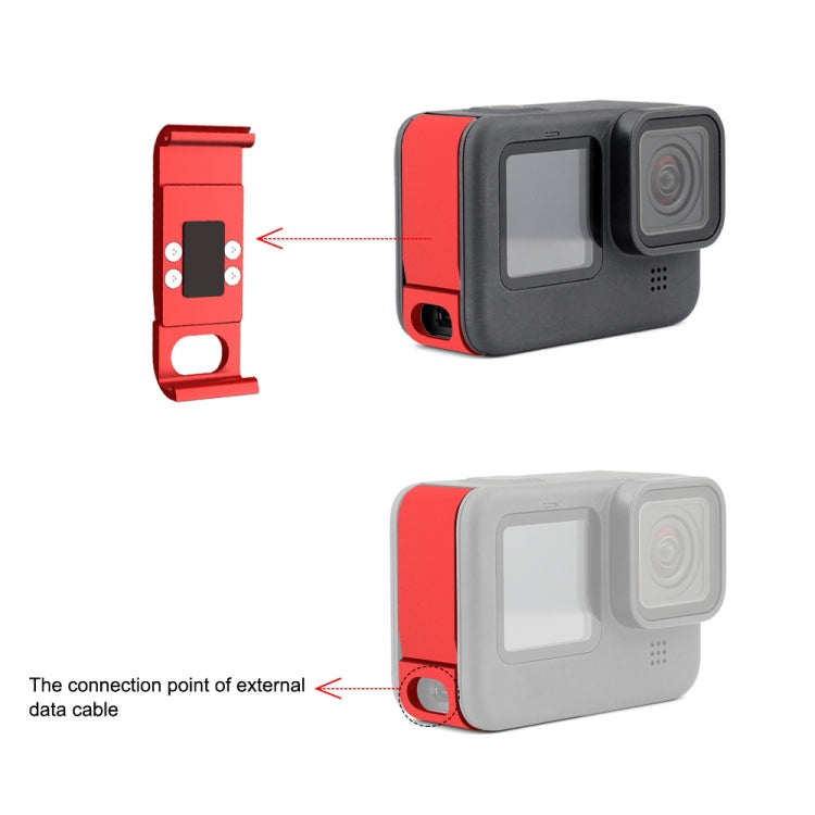 PULUZ Metal Battery Side Interface Cover for GoPro HERO13 Black /12 Black /11 Black /10 Black /9 Black(Red) - HoMEdemic™ 