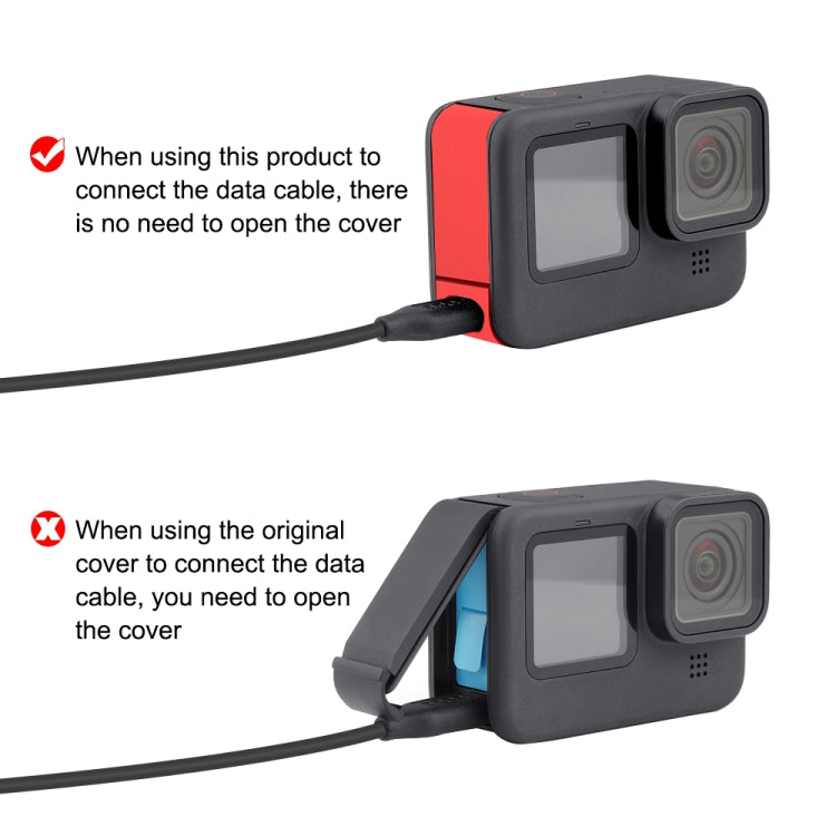 PULUZ Metal Battery Side Interface Cover for GoPro HERO13 Black /12 Black /11 Black /10 Black /9 Black(Red) - HoMEdemic™ 