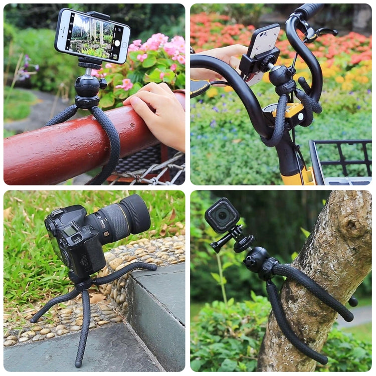 PULUZ Mini Octopus Flexible Tripod Holder with Ball Head & Phone Clamp + Tripod Mount Adapter & Long Screw for SLR Cameras, GoPro, Cellphone, Size: 25cmx4.5cm - HoMEdemic™ 