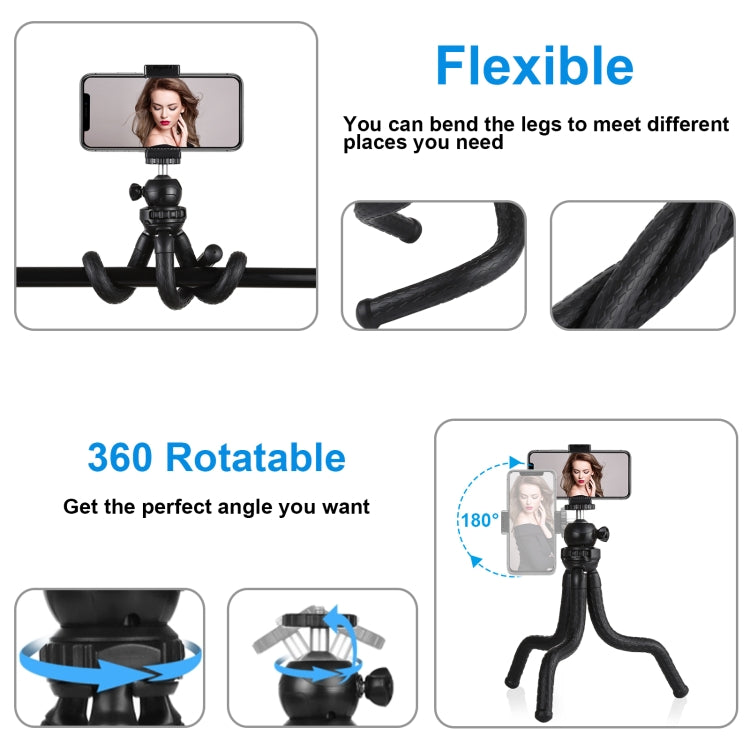 PULUZ Mini Octopus Flexible Tripod Holder with Ball Head & Phone Clamp + Tripod Mount Adapter & Long Screw for SLR Cameras, GoPro, Cellphone, Size: 30cmx5cm - HoMEdemic™ 