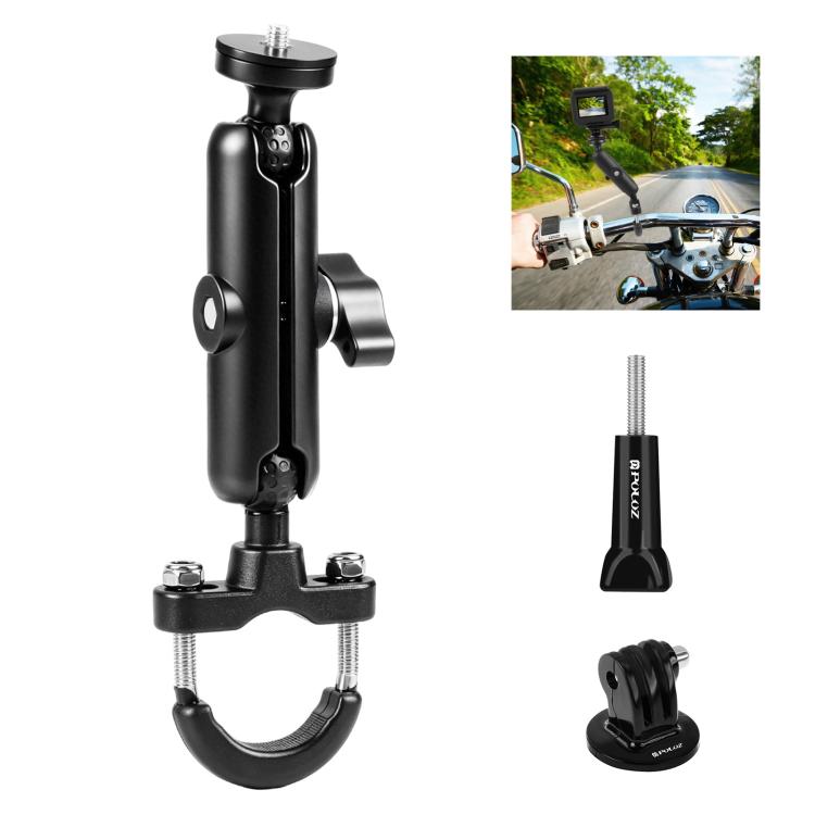 PULUZ Motorcycle Handlebar Fixed Mount U-Bolt Base Holder for GoPro and Other Action Cameras(Black) - HoMEdemic™ 