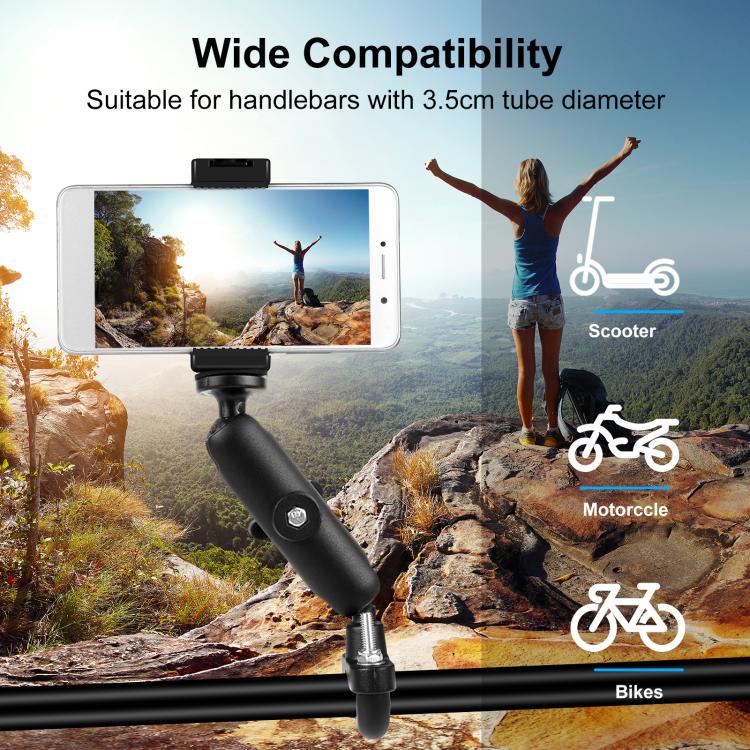 PULUZ Motorcycle Handlebar Fixed Mount U-Bolt Base Holder for GoPro and Other Action Cameras(Black) - HoMEdemic™ 