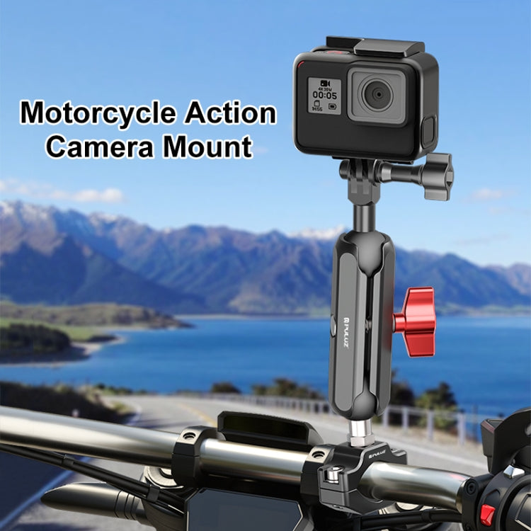 PULUZ Motorcycle Rearview Medium Clamp CNC Metal Magic Arm Rod Mount - HoMEdemic™ 