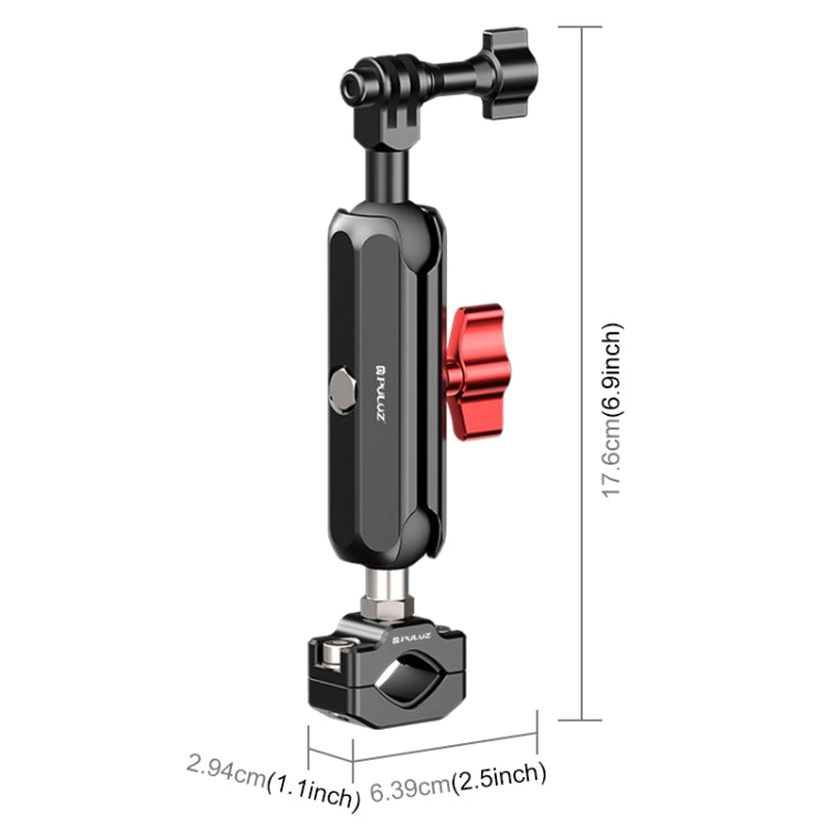 PULUZ Motorcycle Rearview Medium Clamp CNC Metal Magic Arm Rod Mount - HoMEdemic™ 
