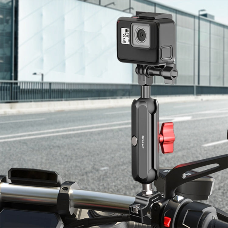 PULUZ Motorcycle Rearview Medium Clamp CNC Metal Magic Arm Rod Mount - HoMEdemic™ 