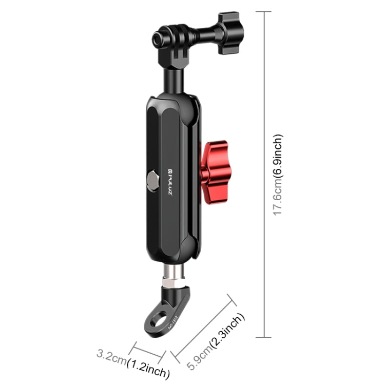 PULUZ Motorcycle Rearview Oblique CNC Metal Magic Arm Rod Mount - HoMEdemic™ 