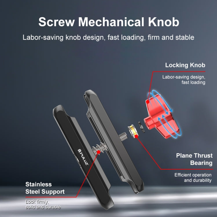 PULUZ Motorcycle Rearview Oblique CNC Metal Magic Arm Rod Mount - HoMEdemic™ 