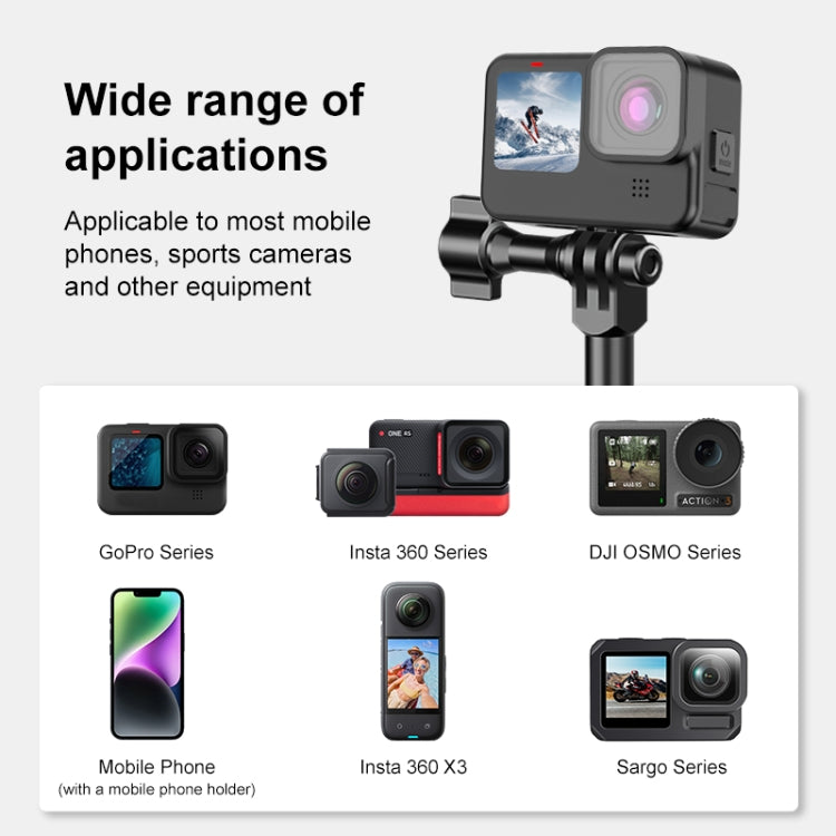 PULUZ Motorcycle Rearview Oblique CNC Metal Magic Arm Rod Mount - HoMEdemic™ 