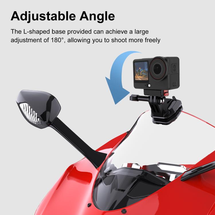 PULUZ Motorcycle Windshield Action Camera Mount Clip for GoPro Hero12 Black / DJI Osmo Action 4 / Insta360 X4 / Ace Pro and Other Action Cameras (Black) - HoMEdemic™ 