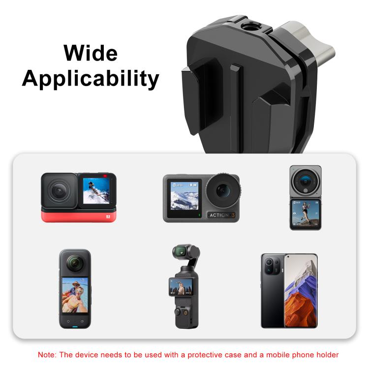 PULUZ Motorcycle Windshield Action Camera Mount Clip for GoPro Hero12 Black / DJI Osmo Action 4 / Insta360 X4 / Ace Pro and Other Action Cameras (Black) - HoMEdemic™ 