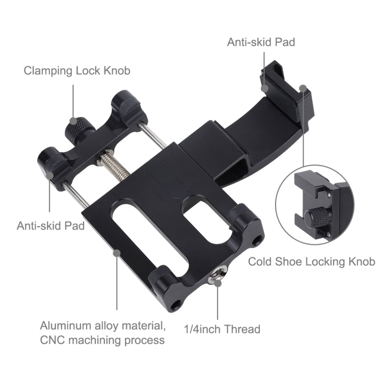 PULUZ Multifunction Aluminum Alloy Smartphone Fixing Clamp Expansion Holder Mount Bracket for DJI OSMO Pocket / Pocket 2 - HoMEdemic™ 