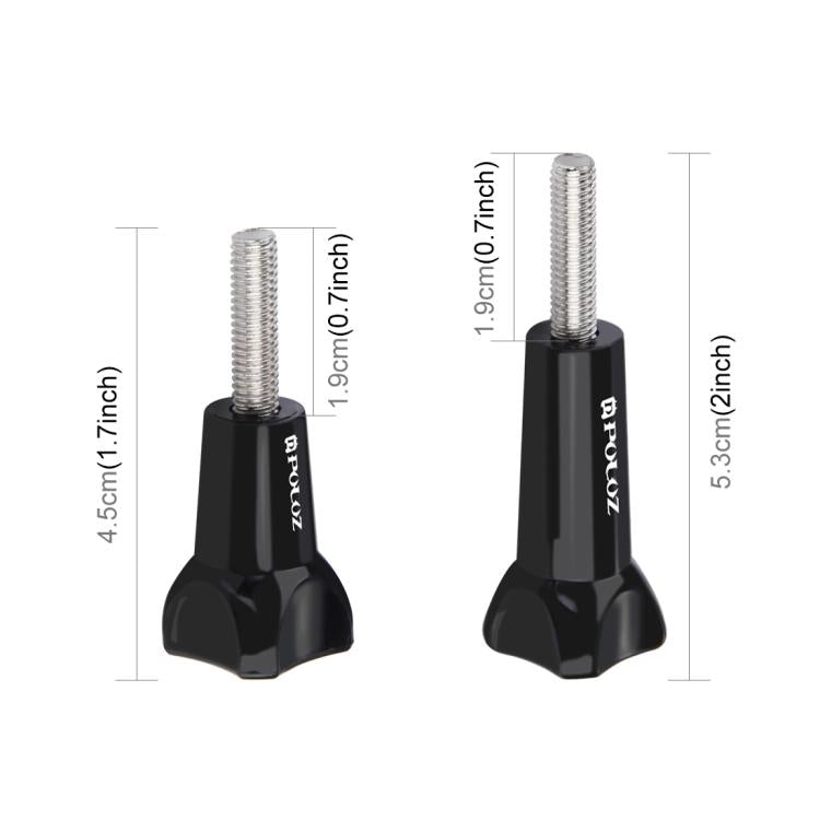 PULUZ Plastic Thumb Knob Standard Long Screw + Short ScrewGoPro, Insta360, DJI and Other Action Cameras(Black) - HoMEdemic™ 