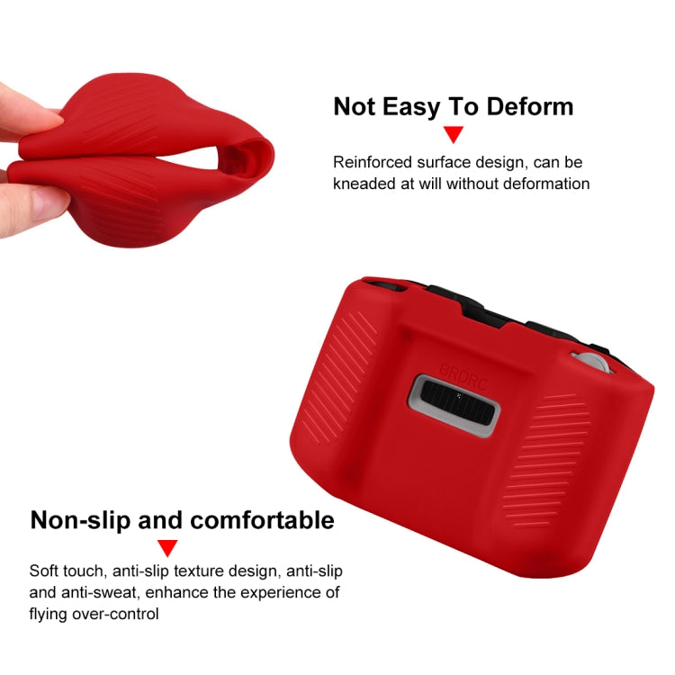 PULUZ Shockproof Anti-scratch Silicone Case with Neck Strap For DJI Neo / Mini 3 / 3 Pro / Mavic 3 / Air 2S / Mini 2 RC-N2 / RC-N1 / RC-N3 Remote Control(Red) - HoMEdemic™ 