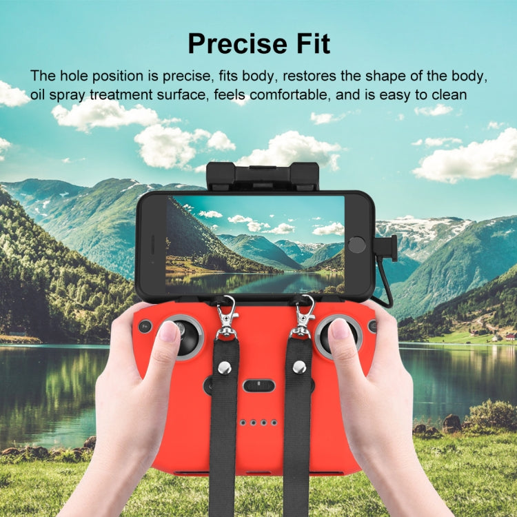 PULUZ Shockproof Anti-scratch Silicone Case with Neck Strap For DJI Neo / Mini 3 / 3 Pro / Mavic 3 / Air 2S / Mini 2 RC-N2 / RC-N1 / RC-N3 Remote Control(Red) - HoMEdemic™ 
