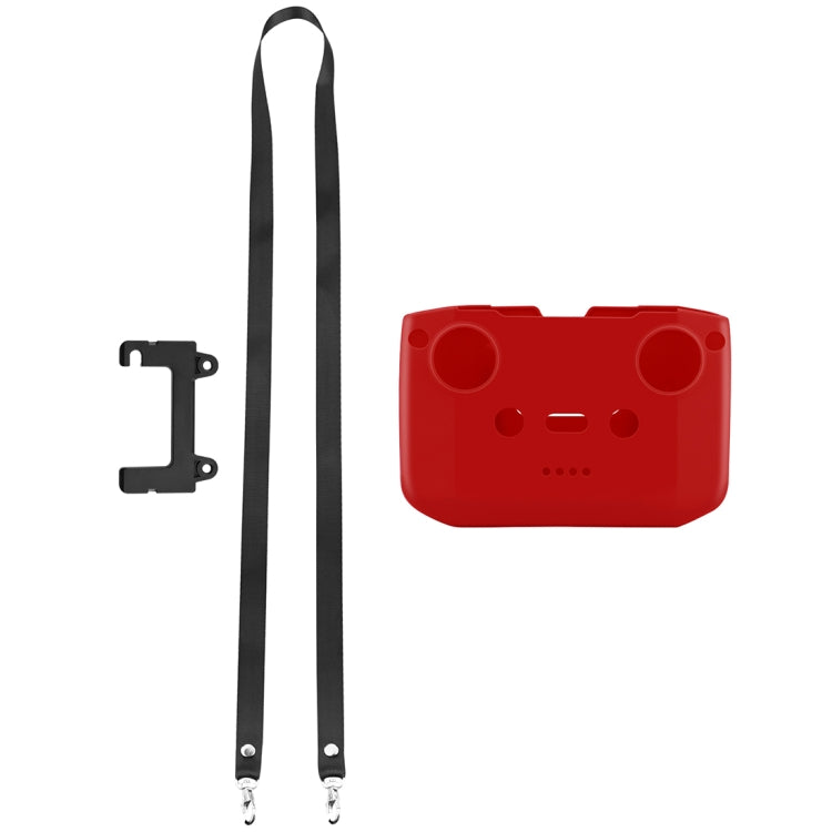 PULUZ Shockproof Anti-scratch Silicone Case with Neck Strap For DJI Neo / Mini 3 / 3 Pro / Mavic 3 / Air 2S / Mini 2 RC-N2 / RC-N1 / RC-N3 Remote Control(Red) - HoMEdemic™ 