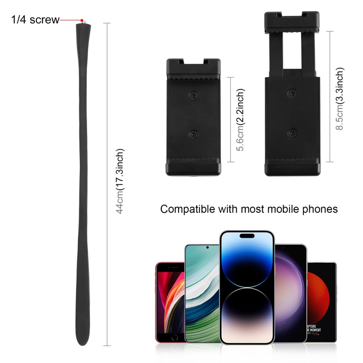 PULUZ Silicone Flexible Clip Mount Holder with Phone Clamp for Phones / GoPro (Black) - HoMEdemic™ 