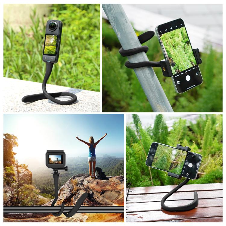 PULUZ Silicone Flexible Clip Mount Holder with Phone Clamp for Phones / GoPro (Black) - HoMEdemic™ 