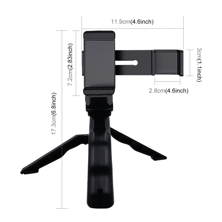 PULUZ Smartphone Fixing Clamp 1/4 inch Holder Mount Bracket + Grip Folding Tripod Mount Kits for DJI OSMO Pocket / Pocket 2 - HoMEdemic™ 