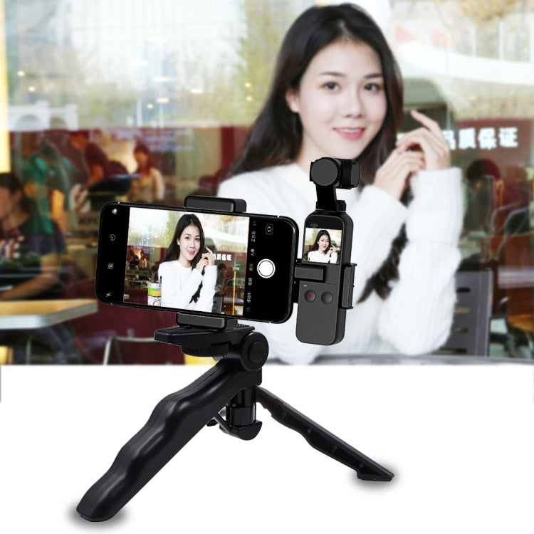 PULUZ Smartphone Fixing Clamp 1/4 inch Holder Mount Bracket + Grip Folding Tripod Mount Kits for DJI OSMO Pocket / Pocket 2 - HoMEdemic™ 