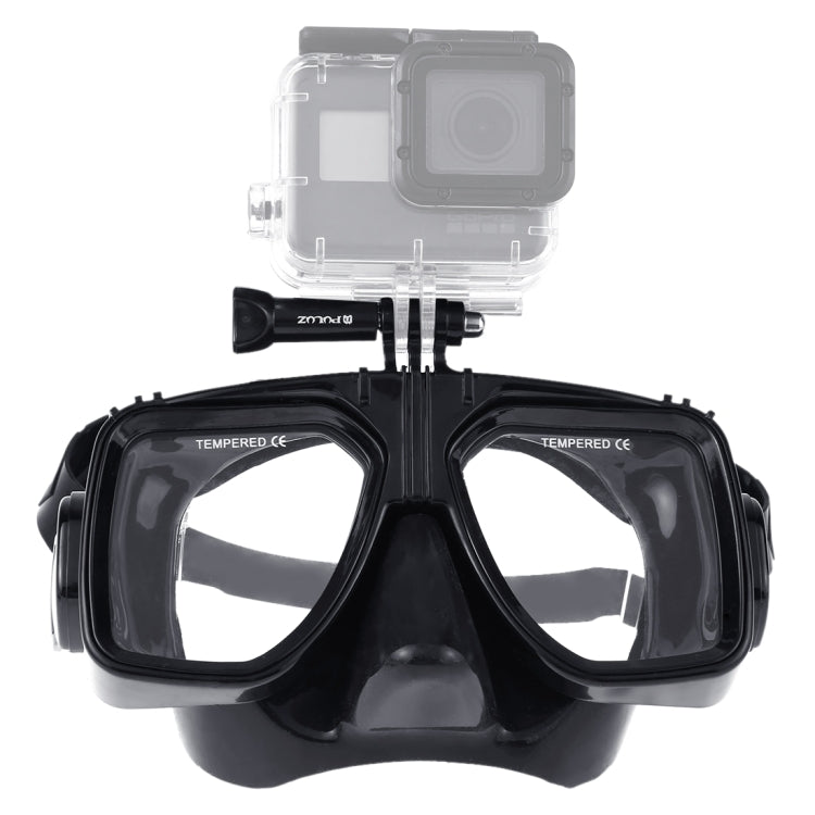PULUZ Water Sports Diving Equipment Diving Mask Swimming Glasses for GoPro, Insta360, DJI and Other Action Cameras(Black) - HoMEdemic™ 