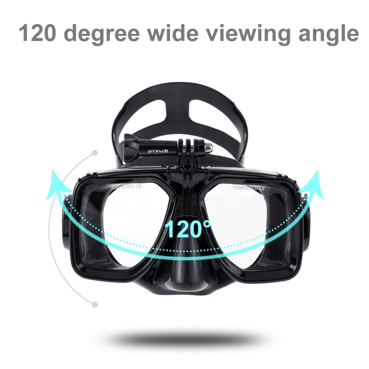 PULUZ Water Sports Diving Equipment Diving Mask Swimming Glasses for GoPro, Insta360, DJI and Other Action Cameras(Black) - HoMEdemic™ 