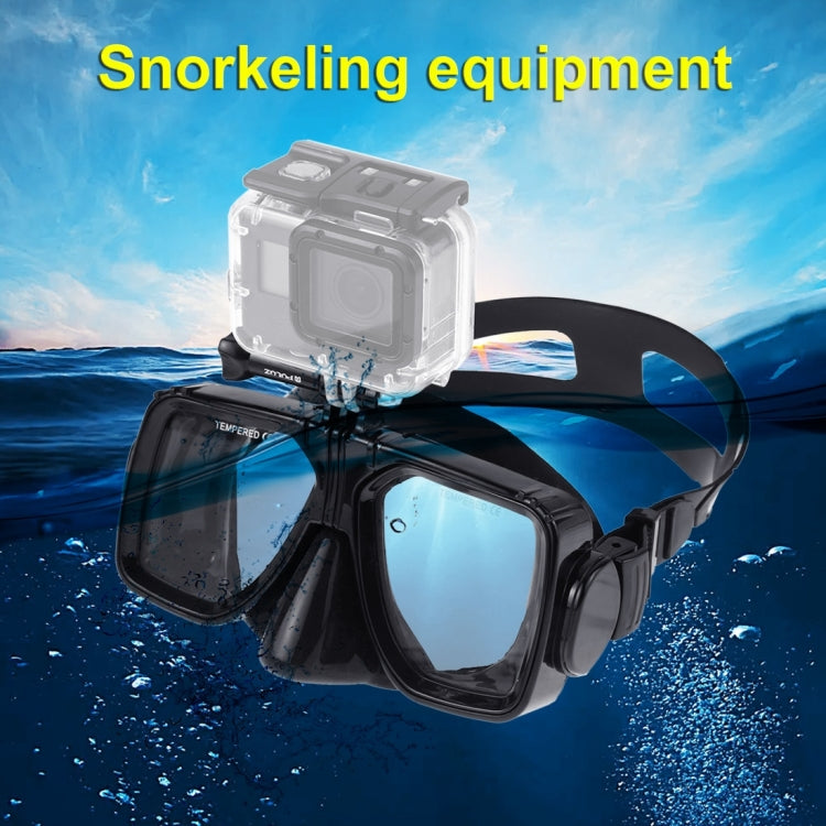 PULUZ Water Sports Diving Equipment Diving Mask Swimming Glasses for GoPro, Insta360, DJI and Other Action Cameras(Black) - HoMEdemic™ 