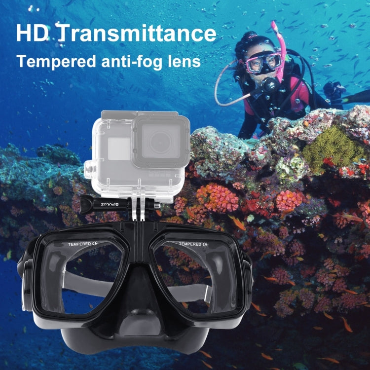 PULUZ Water Sports Diving Equipment Diving Mask Swimming Glasses for GoPro, Insta360, DJI and Other Action Cameras(Black) - HoMEdemic™ 