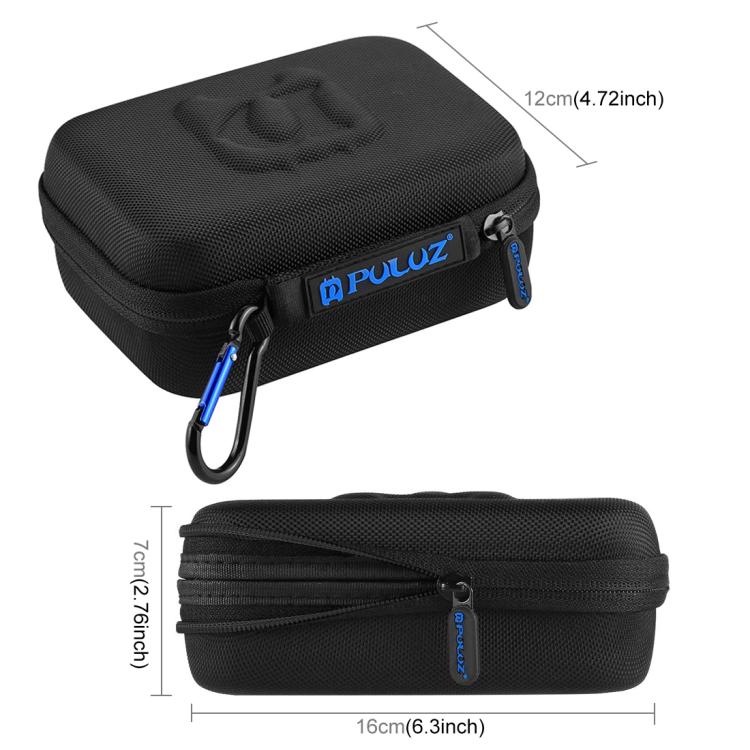 PULUZ Waterproof Carrying and Travel Case for GoPro, DJI Osmo Action and other Sport Cameras Accessories, Small Size: 16cm x 12cm x 7cm(Black) - HoMEdemic™ 