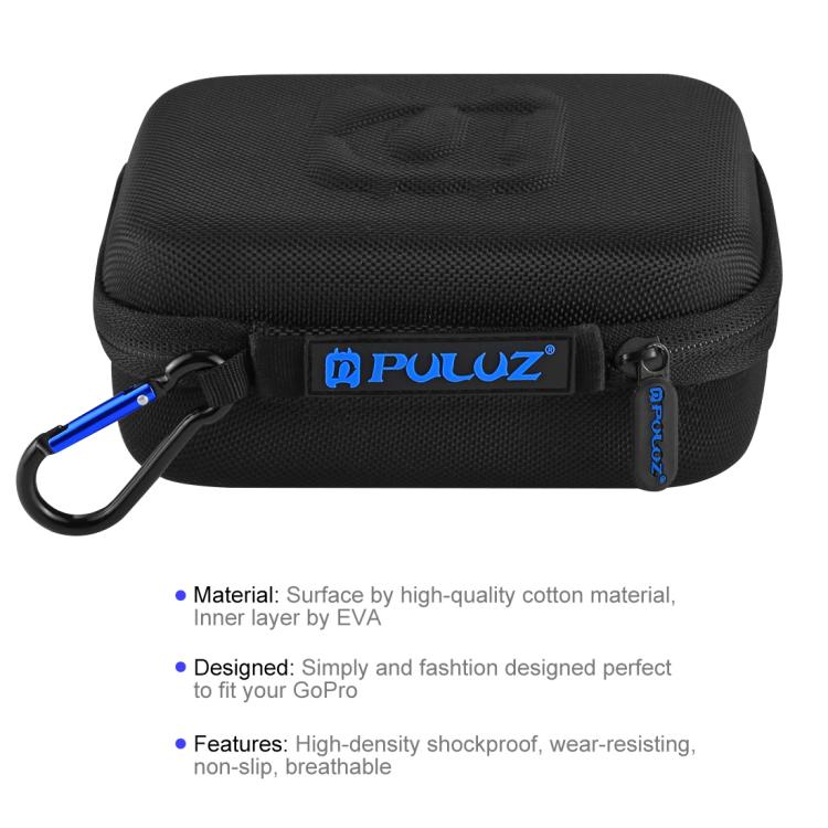 PULUZ Waterproof Carrying and Travel Case for GoPro, DJI Osmo Action and other Sport Cameras Accessories, Small Size: 16cm x 12cm x 7cm(Black) - HoMEdemic™ 