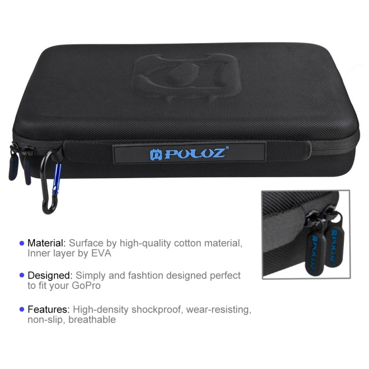 PULUZ Waterproof Carrying and Travel Case for GoPro, Insta360, DJI and Other Action Cameras Accessories, Large Size: 32cm x 22cm x 7cm - HoMEdemic™ 