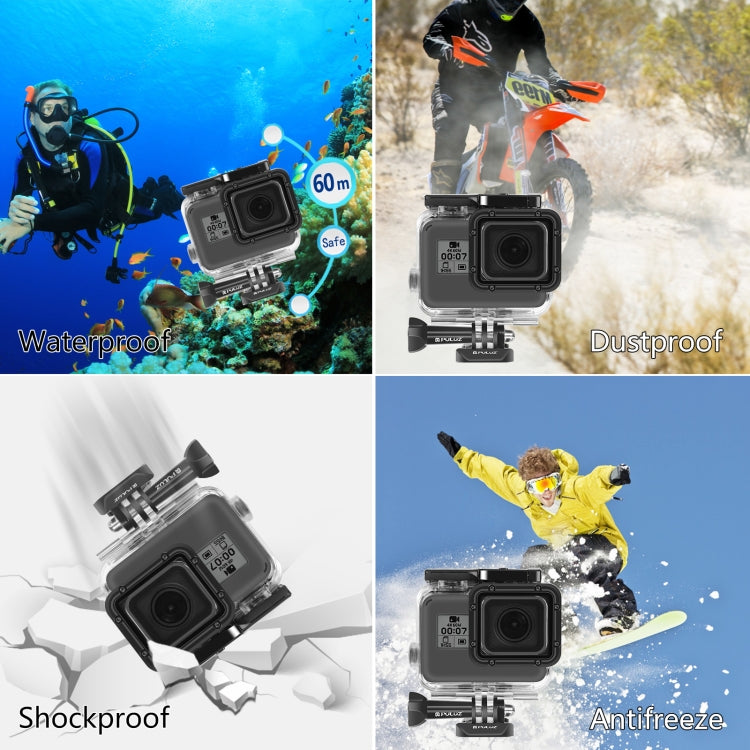 PULUZ for GoPro HERO(2018) / HERO7 Black /6 /5 60m Underwater Waterproof Housing Diving Protective Case with Buckle Basic Mount & Screw - HoMEdemic™ 