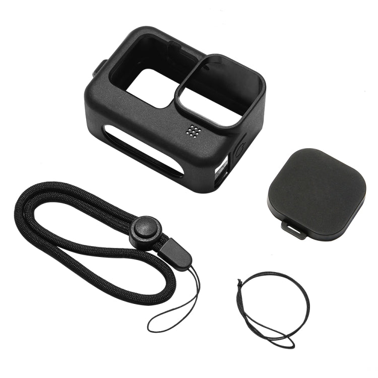 PULUZ for GoPro HERO12 Black /11 Black /10 Black /9 Black Silicone Protective Case Cover with Wrist Strap & Lens Cover(Black) - HoMEdemic™ 