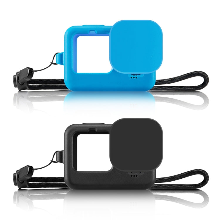 PULUZ for GoPro HERO12 Black /11 Black /10 Black /9 Black Silicone Protective Case Cover with Wrist Strap & Lens Cover(Black) - HoMEdemic™ 