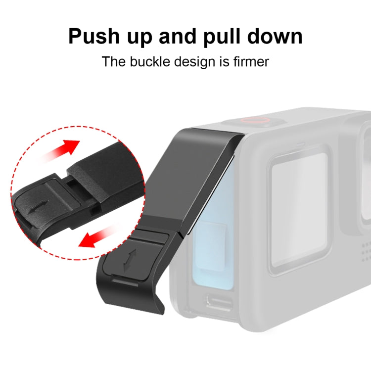 PULUZ for GoPro HERO12 Black /11 Black /10 Black /9 Black Silicone Protective Case + POM Side Interface Cover with Wrist Strap & Lens Cover(Black) - HoMEdemic™ 