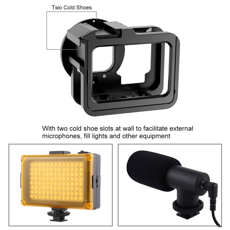 PULUZ for GoPro HERO13 Black /12 Black /11 Black /10 Black /9 Black Thicken Housing Shell CNC Aluminum Alloy Protective Cage with Insurance Frame & 52mm UV Lens(Black) - HoMEdemic™ 