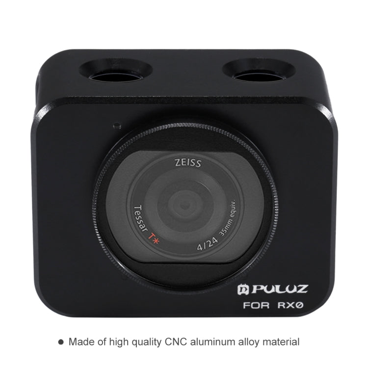 PULUZ for Sony RX0 Aluminum Alloy Protective Cage + 37mm UV Filter Lens + Lens Sunshade with Screws and Screwdrivers(Black) - HoMEdemic™ 