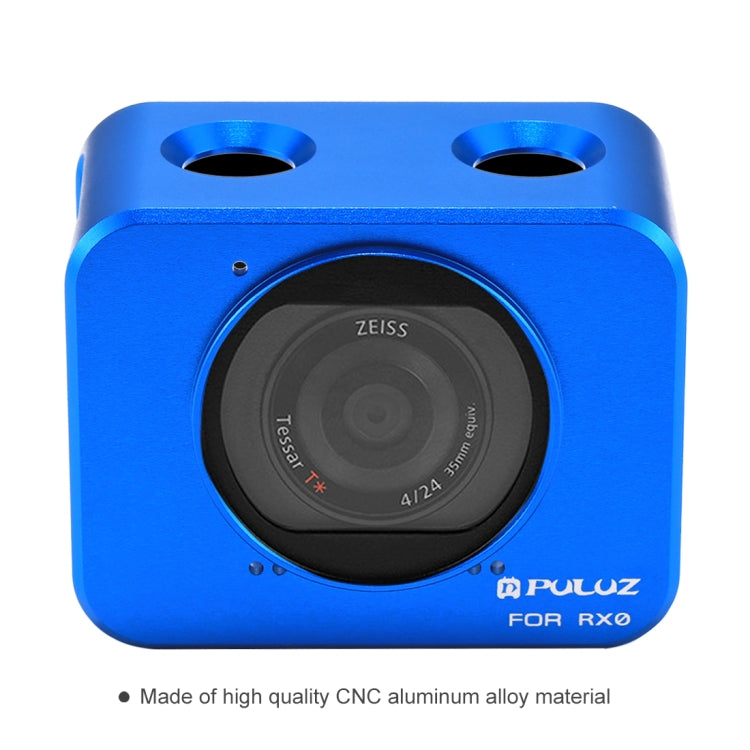 PULUZ for Sony RX0 Aluminum Alloy Protective Cage + 37mm UV Filter Lens + Lens Sunshade with Screws and Screwdrivers(Blue) - HoMEdemic™ 