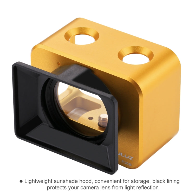 PULUZ for Sony RX0 Aluminum Alloy Protective Cage + 37mm UV Filter Lens + Lens Sunshade with Screws and Screwdrivers(Gold) - HoMEdemic™ 