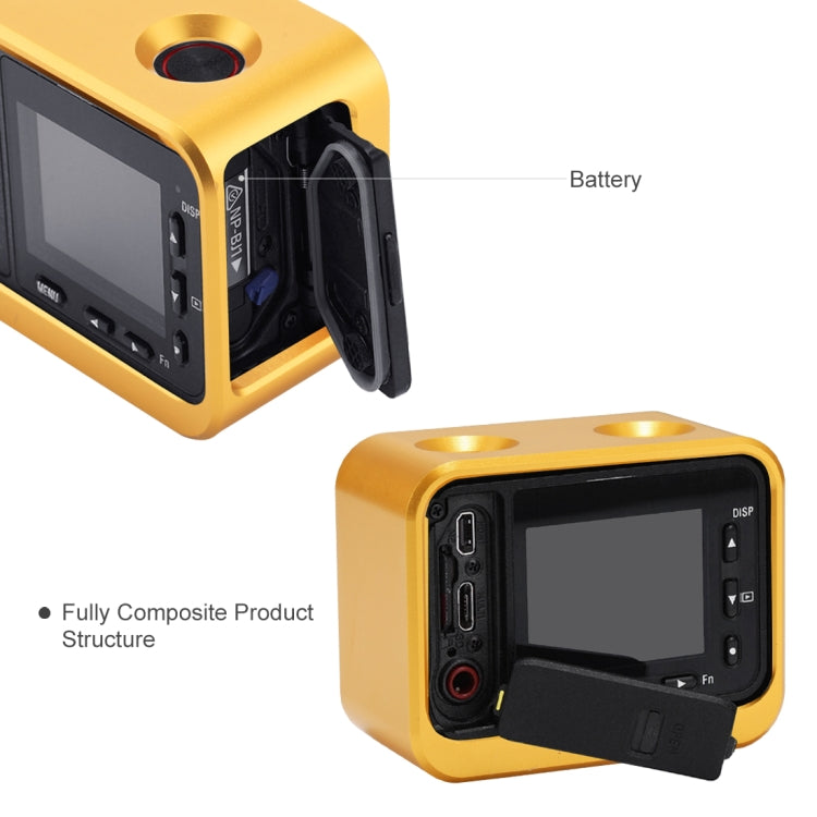 PULUZ for Sony RX0 Aluminum Alloy Protective Cage + 37mm UV Filter Lens + Lens Sunshade with Screws and Screwdrivers(Gold) - HoMEdemic™ 