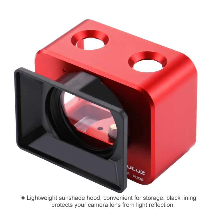 PULUZ for Sony RX0 Aluminum Alloy Protective Cage + 37mm UV Filter Lens + Lens Sunshade with Screws and Screwdrivers(Red) - HoMEdemic™ 