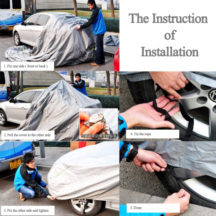 PVC Anti-Dust Sunproof Hatchback Car Cover with Warning Strips, Fits Cars up to 4.4m 172 inch Length, 172inch (L) - HoMEdemic™ 