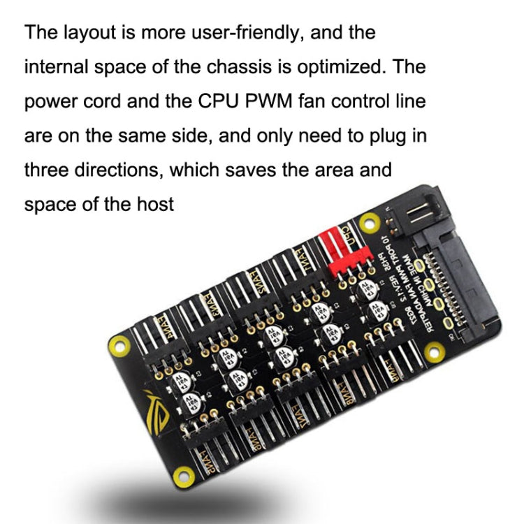 PWM Fan Hub Desktop Computer CPU Fan Expander Supports 3Pin&4Pin(Black) - HoMEdemic™ 