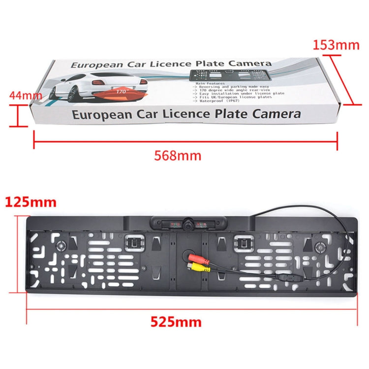 PZ-424 Europe Car License Plate Frame 170 Degree Rear View Camera, PZ-424 - HoMEdemic™ 