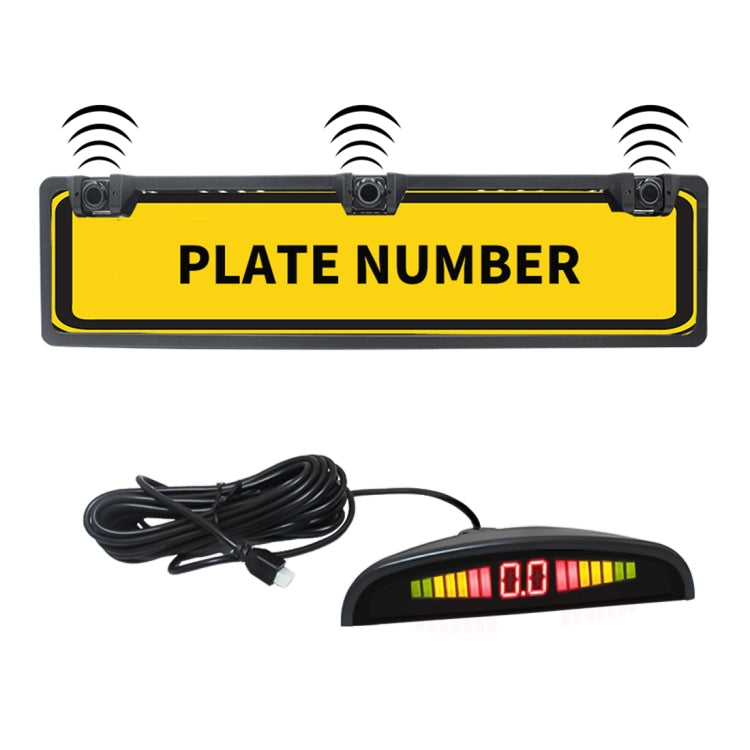 PZ300L Europe Car License Plate Frame Parking Sensors Reversing Radar with 3 Radar Detector, PZ300L - HoMEdemic™ 
